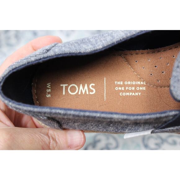 TOMS Womens Redondo Navy‎ Slub Chambray Slip-on Size 5.5 - Picture 9 of 9
